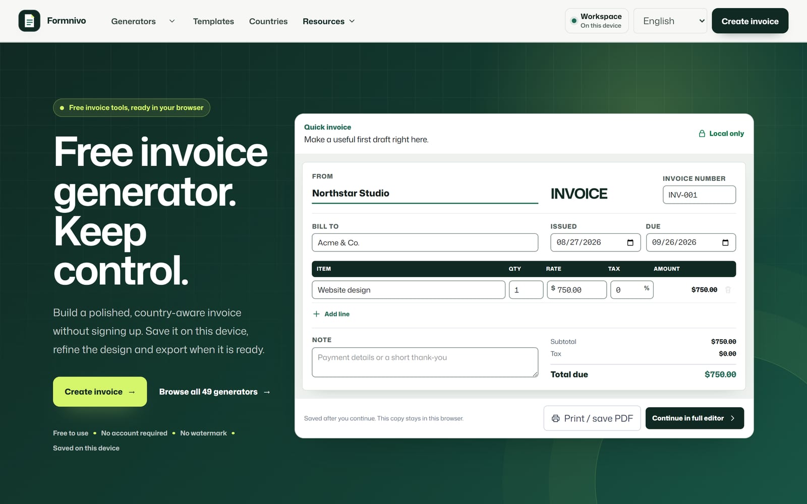 FormNivo live system screenshot